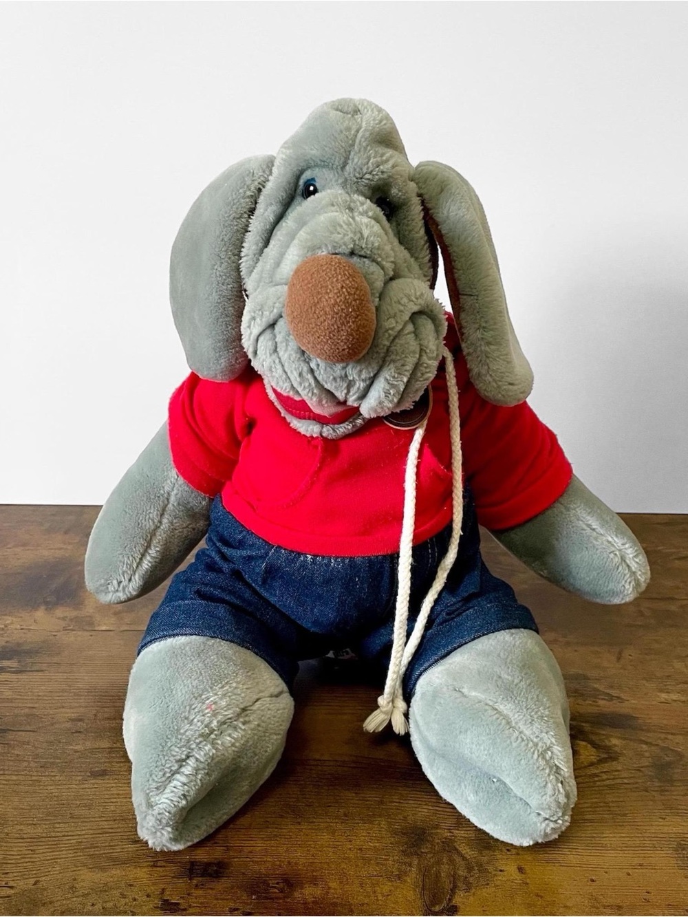 17" Vintage 1981 Ganz Bros Wrinkles Dog Hand Puppet Plush JAKE- READ Description